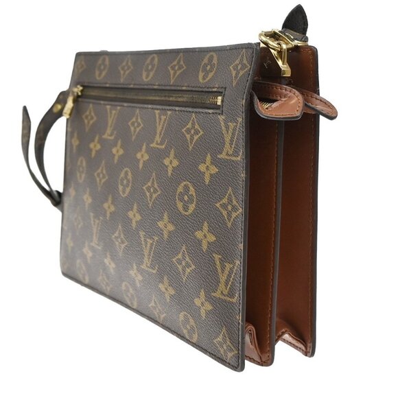 LOUIS VUITTON Enghien 2Way Shoulder Clutch Bag Monogram Leather(All pocket has p - Picture 2 of 15